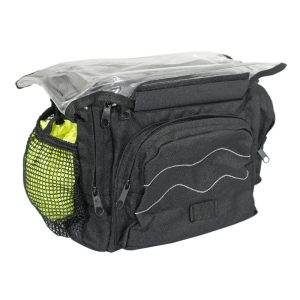 Sacoche De Cintre-Guidon Vélo Newton N4 Noir Fixation Clip 25.8-31.8 Avec Lecteur Carte (Lg30Xl19Xh21)