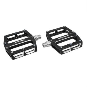 MTB Pedal Platform Downhill - BMX Newton Black Bearings CNC Aluminum Thread 9-16 with Picots Silver (Pair) 108X98 mm