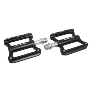 MTB Pedal Platform Downhill - BMX Newton Black Bearings CNC Aluminum Thread 9-16 with Picots Silver (Pair) 101X81 mm