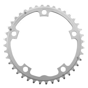 Plateau Route 5 branches Ø 130 Stronglight 40 dents Triple Milieu Argent Alu 7075 Type Shimano 9-10V.