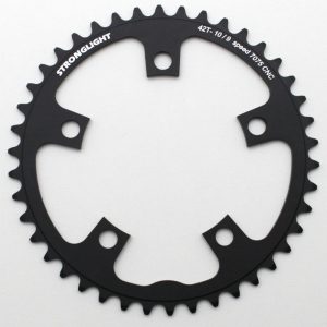 Plateau Route 5 branches Ø 110 Stronglight 42 dents Intérieur Noir Alu 7075 Type Shimano 9-10V.