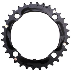Plateau VTT 4 branches Ø 104 Stronglight Triple 32 dents Milieu Noir Alu 8-9V.