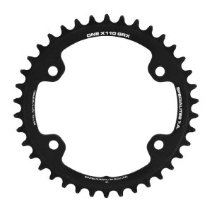 Plateau Gravel 4 branches Ø 110 Pour Shimano Grx Mono Ta X110 One 38 dents Compatible Rx600-Rx810 Noir 10-11V.