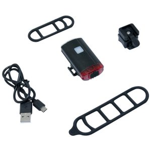 Éclairage Vélo Usb Avant - Arrière P2R LED 200 Lumen (Avant) Pour Casque 3 Modes (Autonomie 2H-5H)