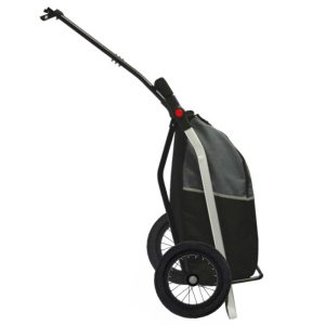 Remorque Vélo Shopping Trailer Chassis Alu Avec Pneus Gonflables 12" Livree Avec Fixation Tige De Selle Poids Maxi 20Kgs Volume 50L