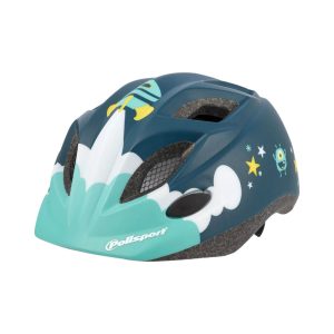 Casque Vélo Enfant Polisport Spaceship Bleu Mat Taille 48-52 cm Avec Molette (Vendu Sur Carte)