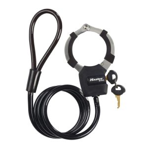 Bike/scooter Lock Cable Buckle with Cuff Masterlock Street Cuff Dia 8 mm L1M - Supplied with 4 Keys -Security Level 6