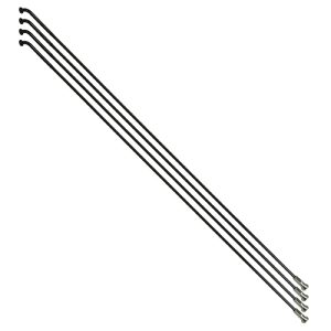 Rayon Renforcé INOX Noir 2,0 mm Avec Tête Coudée En 2,3 mm L 282 mm Sapim Avec Écrou (Vendu Par 4)