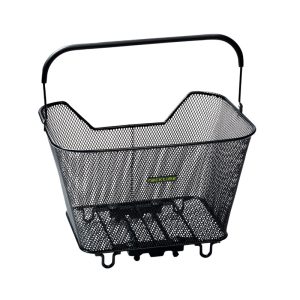 Panier Arrière Fil Acier Racktime Bask It Noir Avec Anse Sur Porte Bagage (43X29X31 cm) - Compatible Systeme Racktime Snapit