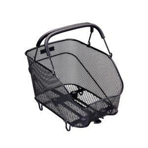 Panier Arrière Fil Acier Racktime Bask It Trunk Noir Avec Anse Sur Porte Bagage (39X26X27 cm) - Compatible Systeme Racktime Snapit