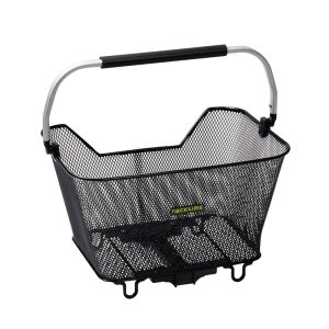 Panier Arrière Fil Acier Racktime Bask It 2.0 Noir Avec Anse Sur Porte Bagage (43X29X31 cm) - Compatible Systeme Racktime Snapit 2.0 (Version Après 2021 Monte Chez Scott)