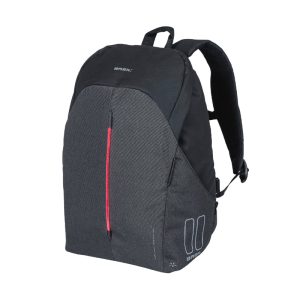 Rear Pannier Backpack Bike Side Basil B-Safe Nordlicht Grey Graphite 13L Waterproof Mount Hook on Rear Rack with Light Integrated LED Fixed-Indicator