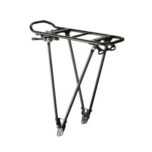 Porte Bagage Vélo Arrière A Tringles Racktime Fold It Noir Réglable 24-29" Compatible Systeme Racktime -Poids Maxi 25 Kg