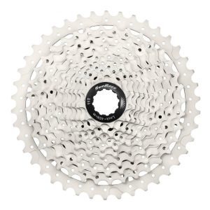 Cassette 10V. Sunrace Ms3 11-46 VTT Pour Shimano Metallic Argent (Livre En Boite) (11-13-15-18-21-24-28-34-40-46) (2 Blocs + Pignons)