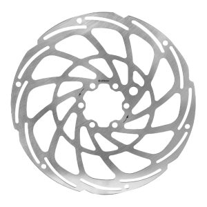MTB Brake Rotor 6 Holes Newton Brakco Shimano Compatible and Other 180 mm Silver for E-bike - E-Bike with Reinforcement Supplementaire 2 mm + 6 Screw