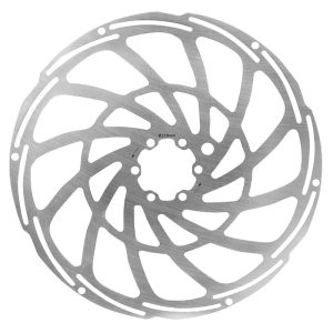 MTB Brake Rotor 6 Holes Newton Brakco Shimano Compatible and Other 220 mm Silver for E-bike - E-Bike with Reinforcement Supplementaire 2 mm + 6 Screw
