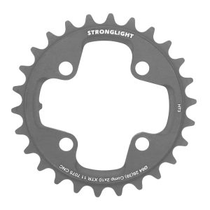 Plateau VTT 4 branches Ø 64 Pour Shimano Xtr M980 Stronglight Ht3 Double 26 dents Intérieur Noir (Pour Extérieur 39 dents) Non Filete 10V.