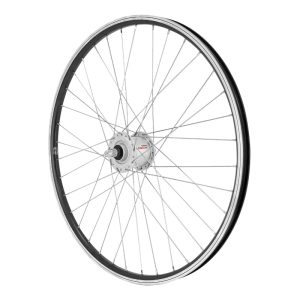 MTB Rim-brake Wheel 26" Er10 Front Black Shimano Hub Dynamo Solid Axle Dh2N 6 Volt-3W Rim 19C (Sold with Nuts)