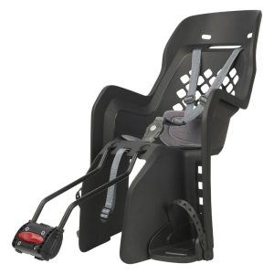 Porte Bebe-Siege Enfant Arrière Polisport A Fixer Sur Cadre Joy Noir Coussin Gris (9 A 22Kgs) Compatible 29" Homologué En 14344