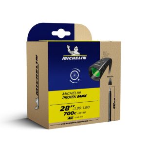 Chambre A Air Vélo 700 X 33-46 Michelin Protek Max A3 Valve Presta 40 mm Avec Liquide Anti-Crevaison
