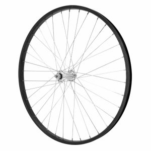 MTB Rim-brake Wheel 26" M110 Front Black Hub Silver Aluminum Solid Axle (Sold with Nut 9X100) Rim 21C