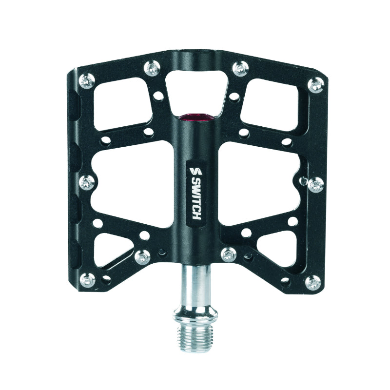 Pédale VTT Plateforme Descente - BMX Switch North Shore Alu Noir Filetage 9-16 Avec Picots (Paire) 110X95 mm