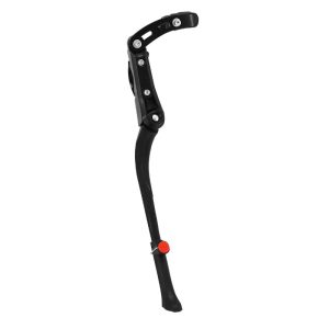 Béquille Vélo Laterale Arrière P2R 24-28" Fixation Base-Hauban Réglable Alu Noir