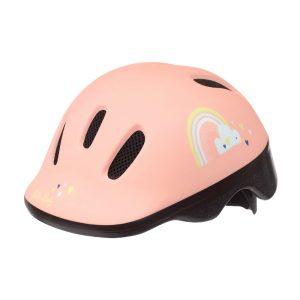 Casque Vélo Enfant-Bebe Polisport Happy Rainbow Rose Taille 44-48 cm Avec Molette (Vendu Sur Carte)