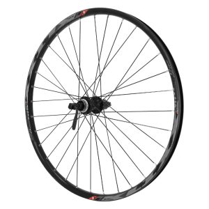 MTB Disc Wheel, Quick Release 26" Klixx Tubeless Ready Rear Black Shimano Hub Acera Qc400 Cassette 11-10-9V CenterLock - Rim 23C 32 Spokes All Mountain