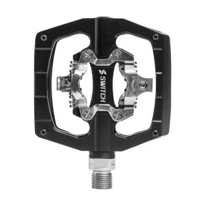 Pédale Gravel - VTT Plate Switch Automatique Alu Cnc Noir 90 X 90 mm (Compatible Shimano SPD) (Paire)