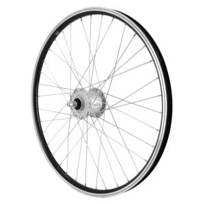 MTB Rim-brake Wheel 24" Er10 Front Black Shimano Hub Dynamo Solid Axle Dh-C3000 6V-3W Rim 19C (for Front Light and Rear)