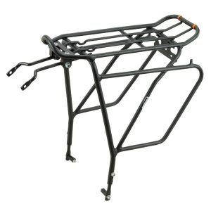 Porte Bagage Vélo Arrière A Tringles Ibera Touring Plus Alu Noir Réglable 26" À 29" Pour Frein Disque Compatible Systeme Pakrak Et Sidepak - Poids Max 25 Kg-