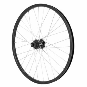 MTB Disc Wheel, Quick Release 26" M260 Rear Black Shimano Hub M475 9-10-11V Rotor 6 Holes Spokes Silver