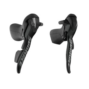 Levier-Manette Route Patin Sunrace 9V. Double Alu Noir Compatible Shimano (Paire)