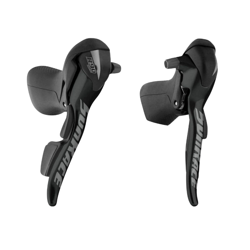 Levier-Manette Route Patin Sunrace 9V. Double Alu Noir Compatible Shimano (Paire)