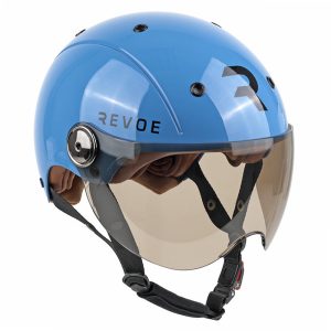 Casque Vélo Adulte Revoe Premium Urbain-City Bleu Petrol Taille 59-60 Visiere Réglable, Protection Oreille Amovible (Vendu En Boite) Compatible Ebike Et Trottinette - Homologation En1078+A1