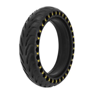 Pneu Trottinette Plein Fleche Alveole 8.5 X 2.00 Noir Et Jaune Fluo - Largeur Intérieur 34 mm