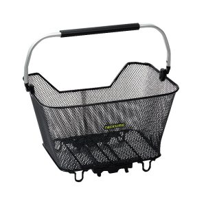 Panier Arrière Fil Acier Racktime Bask It 23L Deluxe Noir Avec Anse Sur Porte Bagage (45X30X33 cm) - Compatible Systeme Racktime Snapit (Charge Max 10Kg)