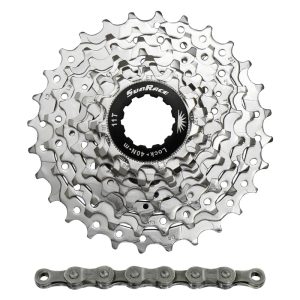 Cassette Et Chaîne (Pack) 9V. Sunrace R91 11-28 Route Pour Shimano Nickel Avec Chaîne Cnm94 116 Maillons (Livre En Boite) (11,12,13,14,16,18,21,24,28)