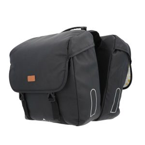 Sacoche Arrière Vélo Double Hapo.G 2X13,5L Noir (35X34X13 cm) - Fixation Sangles Reglables Et Velcros Sur Porte Bagage