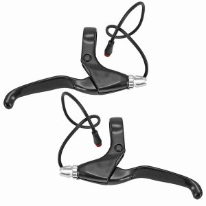 Levier De Frein VAE - E-Bike Alu Noir-Argent (Longueur Câble 300 mm) (Paire) -P2R-