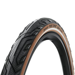 Pneu VTT Urbain 28 X 2.20 Continental Pure Contact Noir Flanc Marron Reflex Tubeless Ready (55-622) Compatible VAE