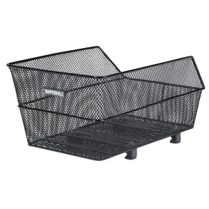 Rear Basket Steel Honeycomb Basil Cento Black Mount Adjustable on Rear Rack Ideal for E-Bike-E-bike (L38Xl24Xh13.5 cm) Compatible Leader Fox