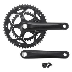 Pédalier Route P2R 8-9V. Alu Noir 172.5 mm 50-34 (Boîtier 110.5 mm)