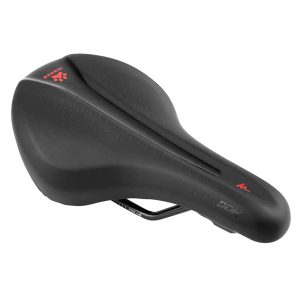 Selle Newton Junior Ichnos Racing Noir Deco Rouge 236X139 mm Rail Acier -Sdl-