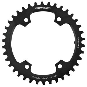 Plateau Gravel 4 branches Ø 110Pour Shimano Grx Fc-Rx600-Rx610-Rx810-Rx820 Stronglight Mono Alu Noir 38 dents - Deport 3 mm 12-11-10V.