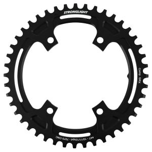 Plateau Gravel 4 branches Ø 110Pour Shimano Grx Fc-Rx600-Rx610-Rx810-Rx820 Stronglight Mono Alu Noir 44 dents - Deport 3 mm 12-11-10V.