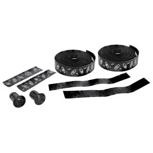 Ruban De Guidon - Cintre Btp Performance Pro Noir Motifs Reflechissants Avec Bouchons (Confortable Épaisseur 3 mm)