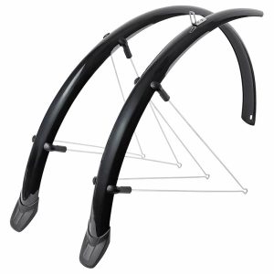 Garde Boue City-VTC Tringles 28'' Eurofender Rapido 46 mm Noir (Paire) Avec Fixation Rapido