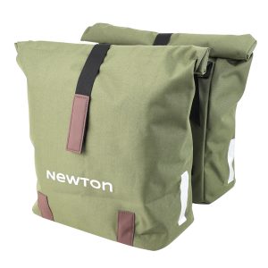 Sacoche Arrière Vélo Double Newton Vert 22L Fixation Sangles Sur Porte Bagage (35X12X27 cm) Fermeture Pliant Anti-Pluie